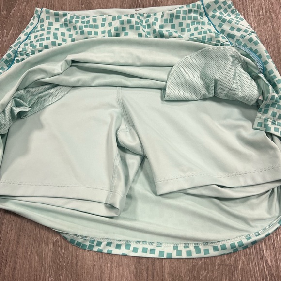 Nike Women's Dri-FIT UV 17" Grid Print Golf Skort Aqua Blue Green Size M - Picture 10 of 14